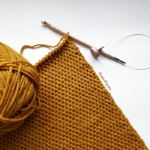 Smooth Tunisian crochet fabric texture