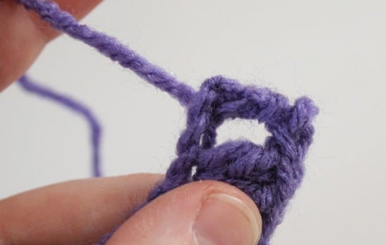Finished granny square with ends woven in