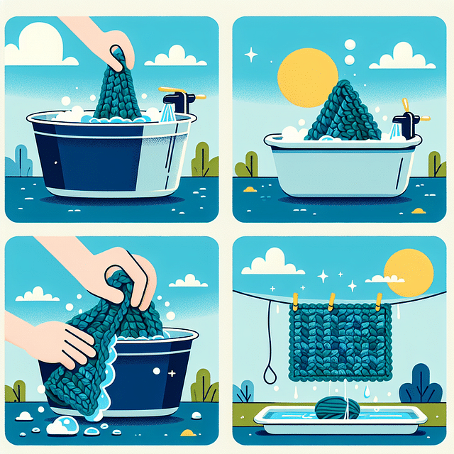 washing and drying a handmade crochet blanket