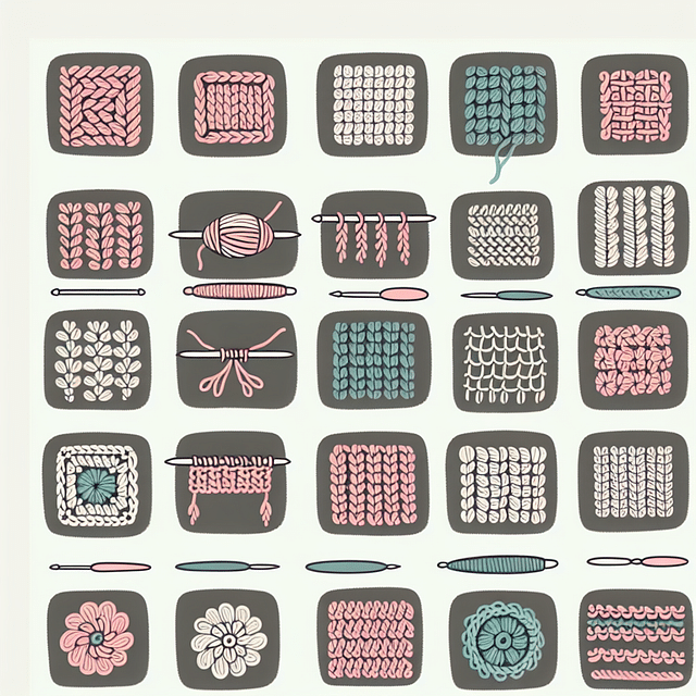 various textured crochet stitches sampler