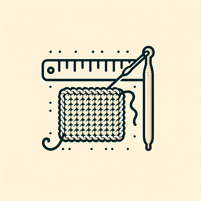 crochet swatch with hook and ruler