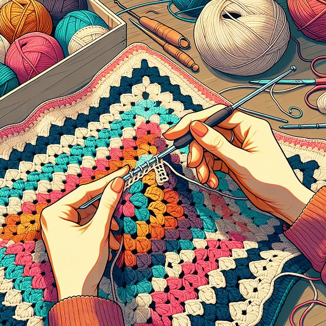 finishing the last row of a crochet blanket