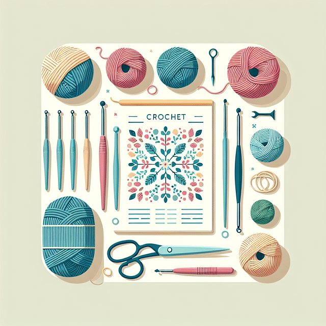 crochet materials on a table