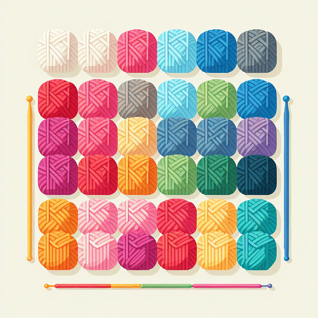 final selection of crochet yarn colors