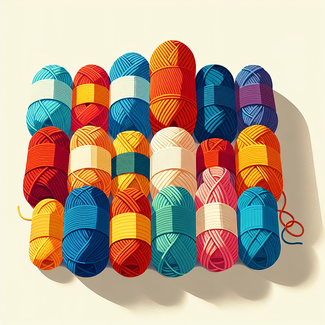 assortment of colorful yarn skeins