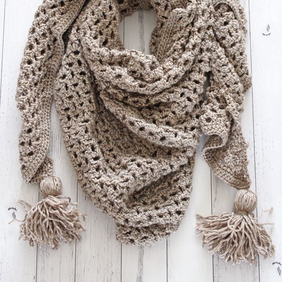 Finished crochet Boho Wrap sweater