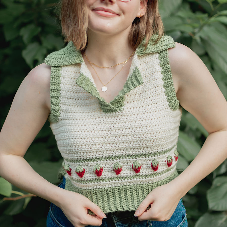 Handmade crochet vintage vest