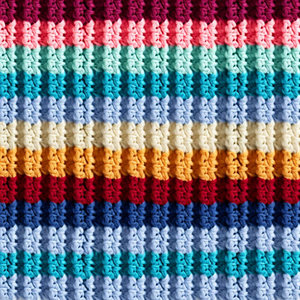 Rows of double crochet stitches