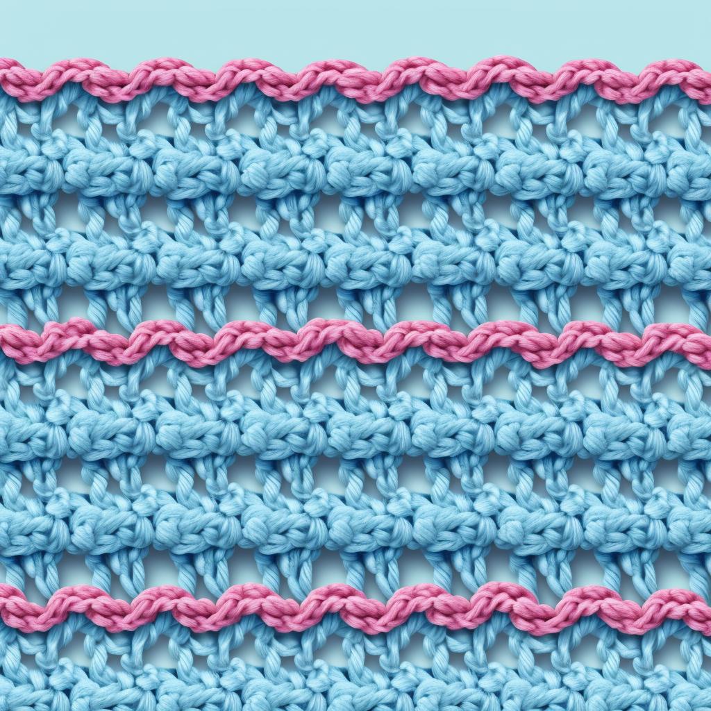 Several rows of double crochet stitches