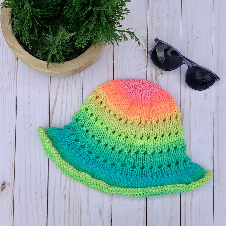 Collection of vibrant summer crochet hats