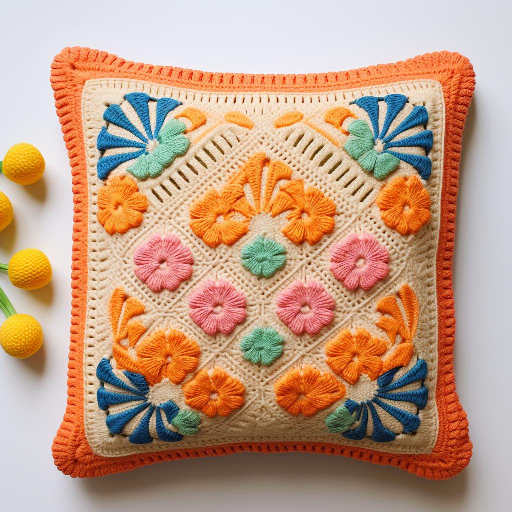 A finished crochet cushion