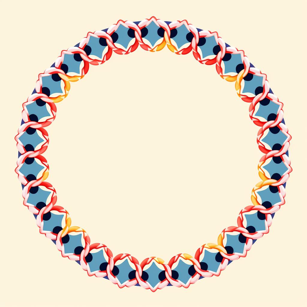 Joined crochet chain forming a circle