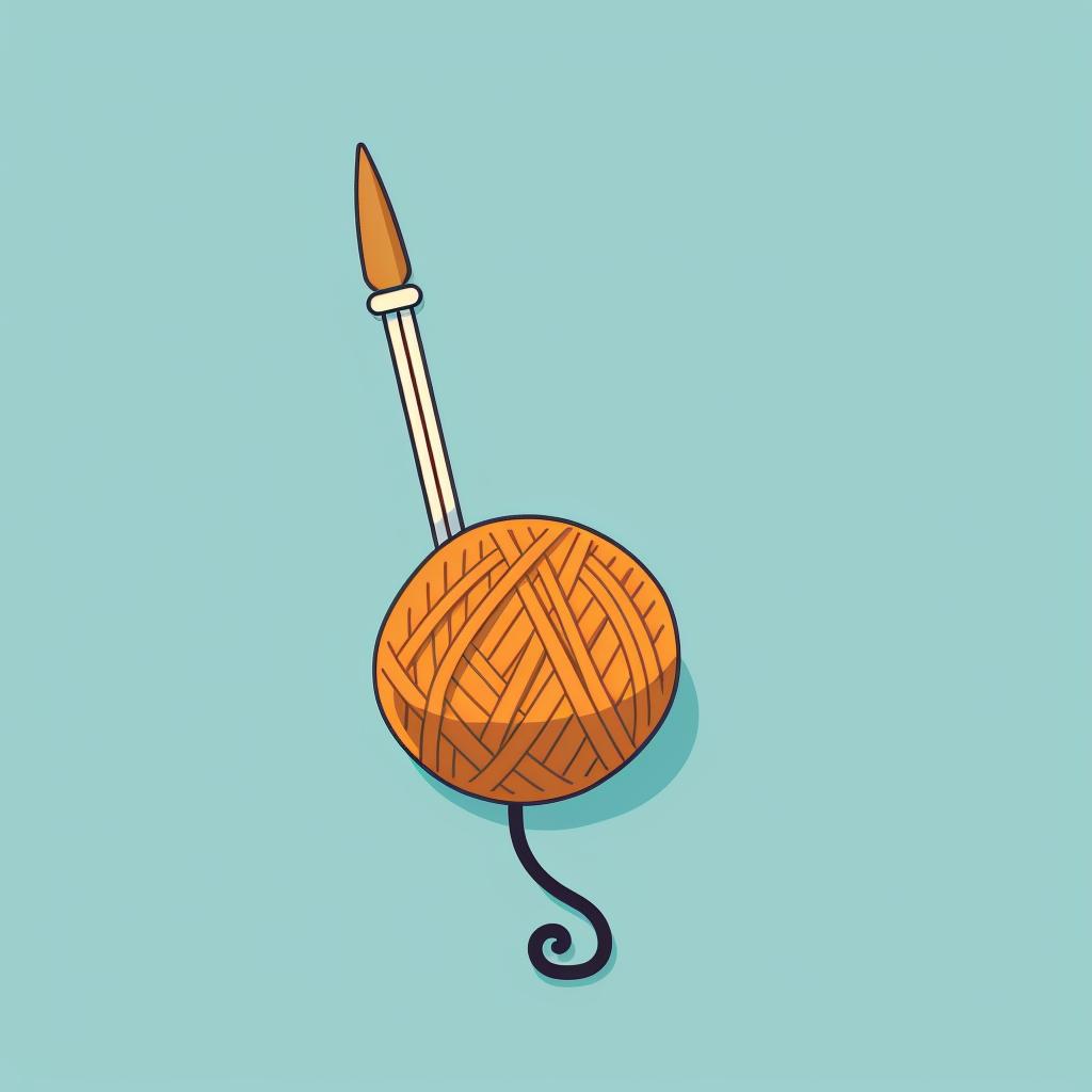 A crochet hook and a ball of yarn